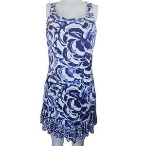 Tommy Bahama Blue Ruffle Bottom Pockets Summer Vacation Women's Dress XS